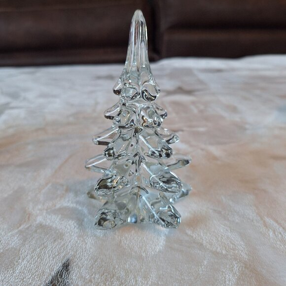 Vintage Handmade Crystal Glass 5" Christmas Tree Made In Taiwan‎ - Picture 1 of 7